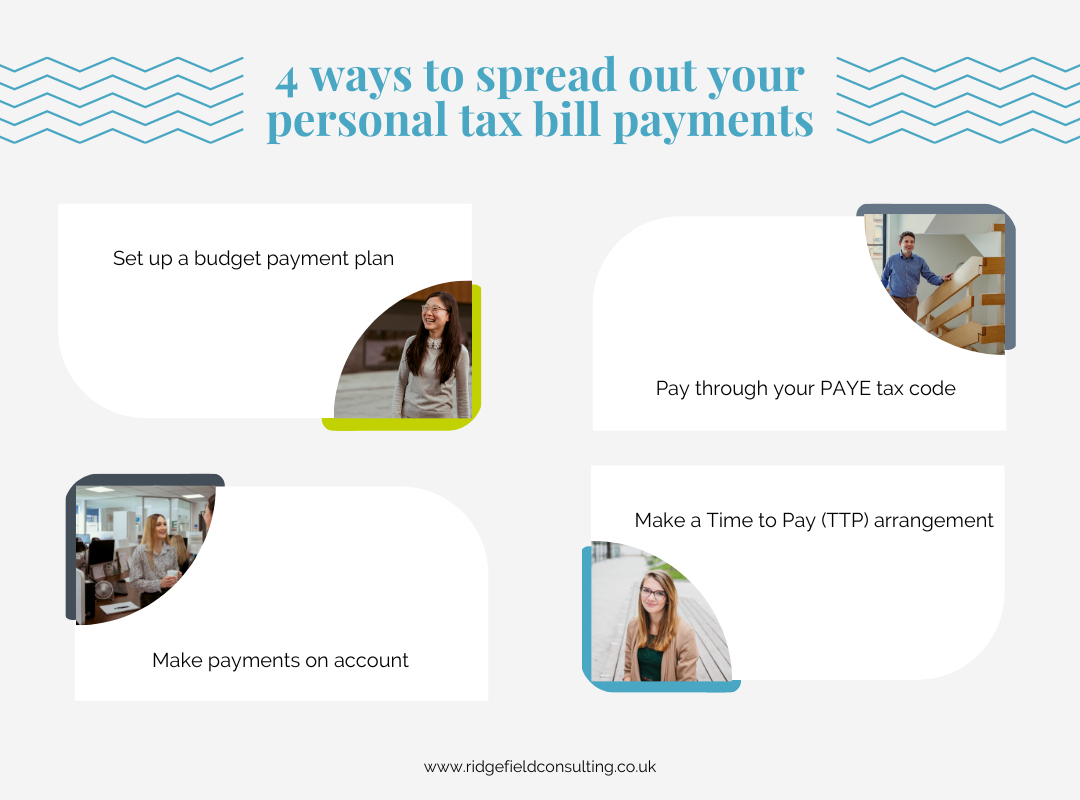 4 ways to spread out your personal tax bill payments infographic